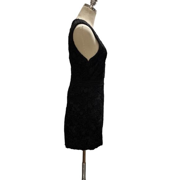 Alice + Olivia Black Cocktail Party Lennon Lace Mini Night Out Dress Sz 4 - Picture 9 of 16